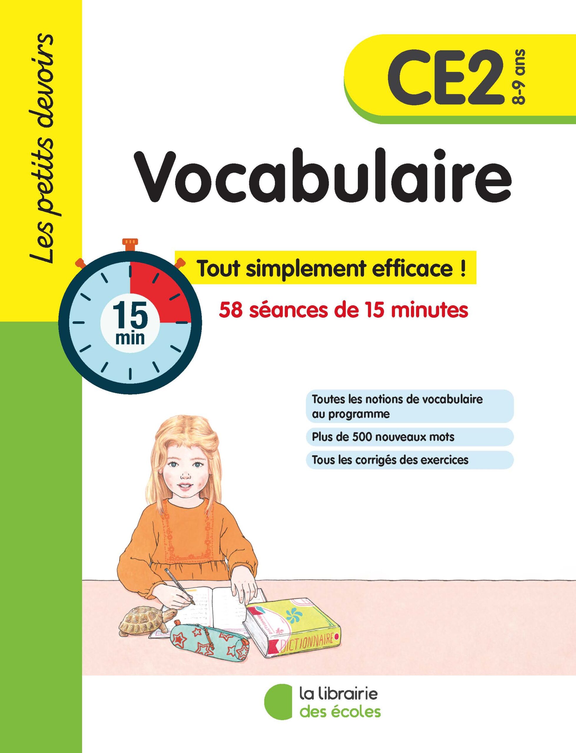 Cahier de devoirs - Page vocabulaire