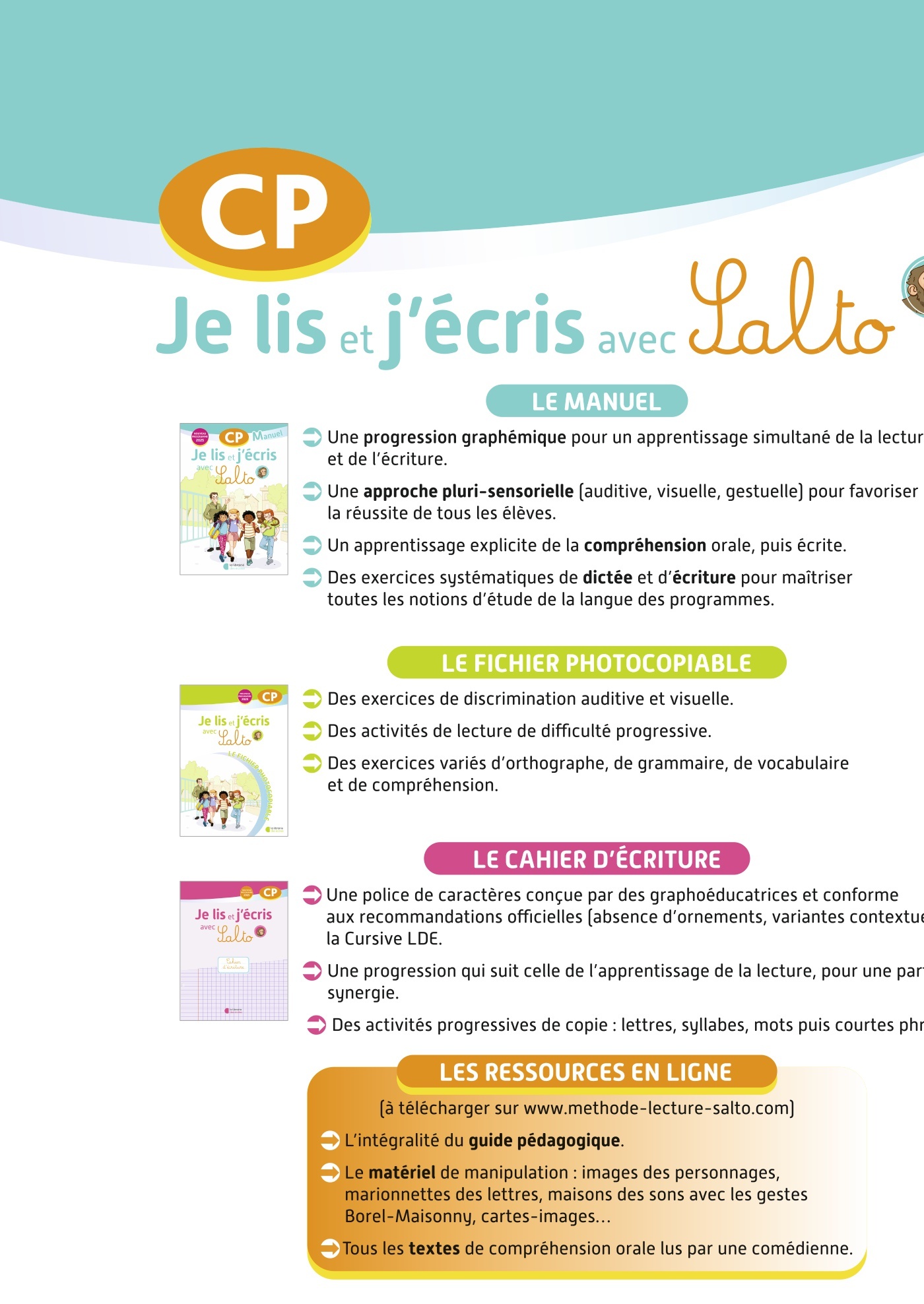 Lecture/Écriture CP : Manuel élève – Je lis et j’écris avec Salto – Image 2